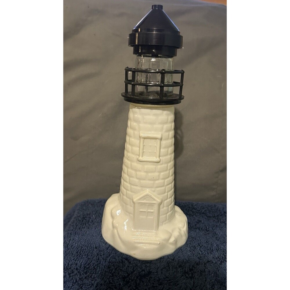 Avon Nautical Lighthouse cologne Ceramic/Glass, White Black Clear, Stopper